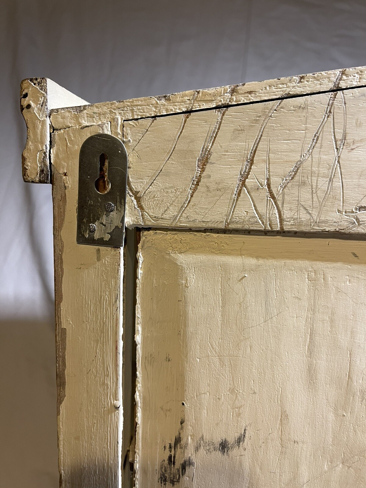 Distressed Whitewash Cabinet