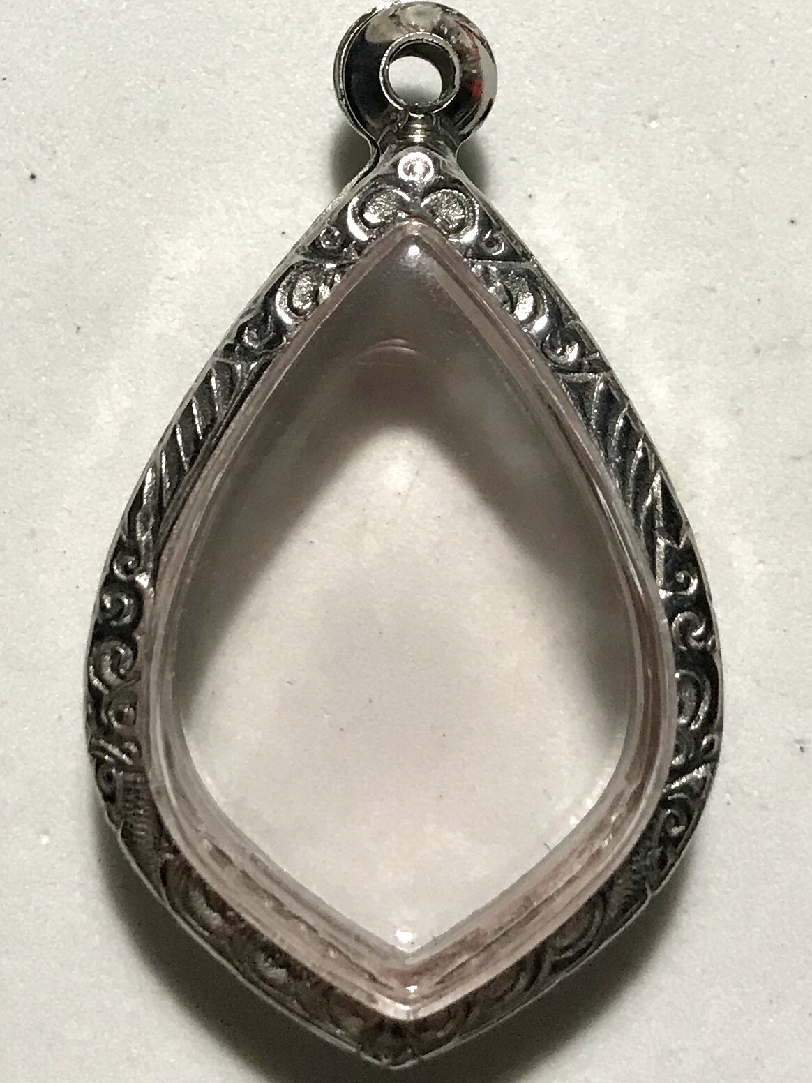 STAINLESS STEEL CASE/CASING AMULET PHRA LP THAI BUDDHA PENDANT C230 h3.9 w2.7 cm