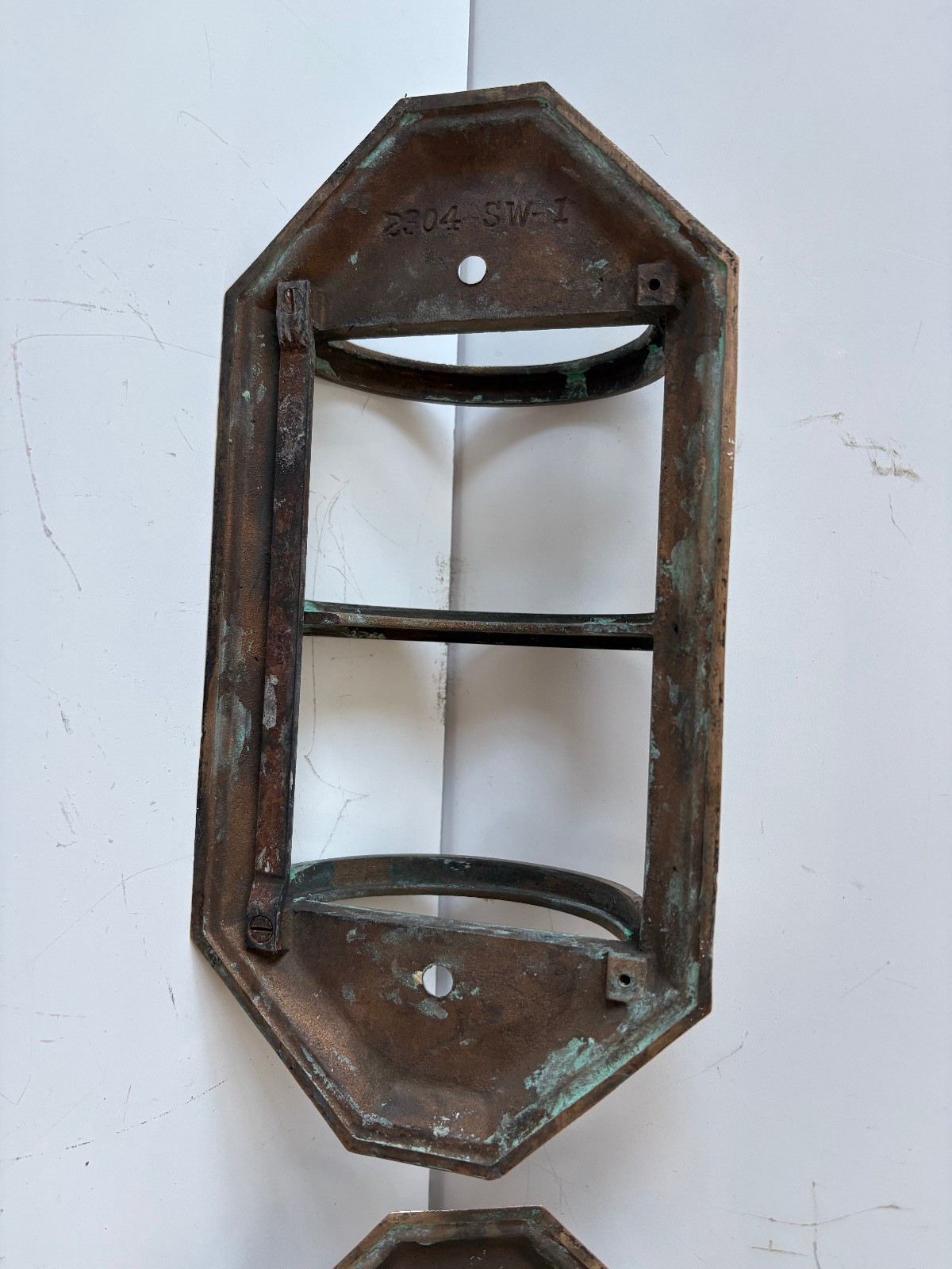 Art Deco 2 Bronze Elevator Wall Light Sconce Frames 11″ Tall, 5 1/2″ Wide