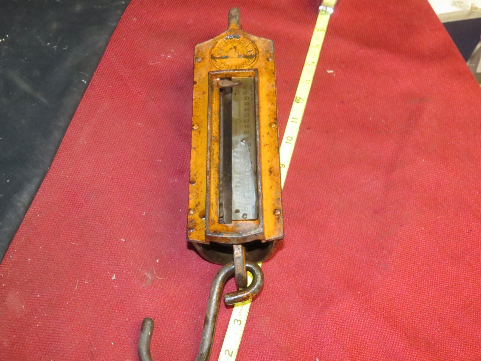 Antique Chas. Forschner 200 Lb Brass Front Working Scale