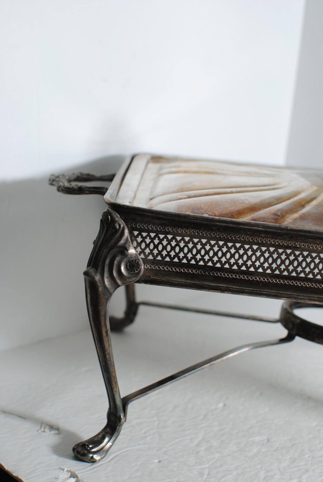 Vintage Silver Plated Footed Rectangular Casserole Serving Tray with Lid 14.25
