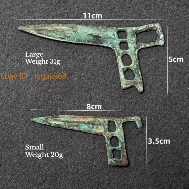1pc Small-sized Replica Bronze Coins Knife & Three-Hole Spade Mdoern crafts