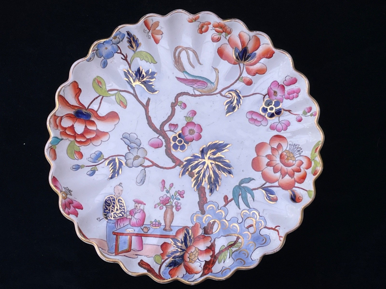 Antique Copeland “Pheasant” Pattern Comport / Cake Stand – Dated Nov. 1884 22cm