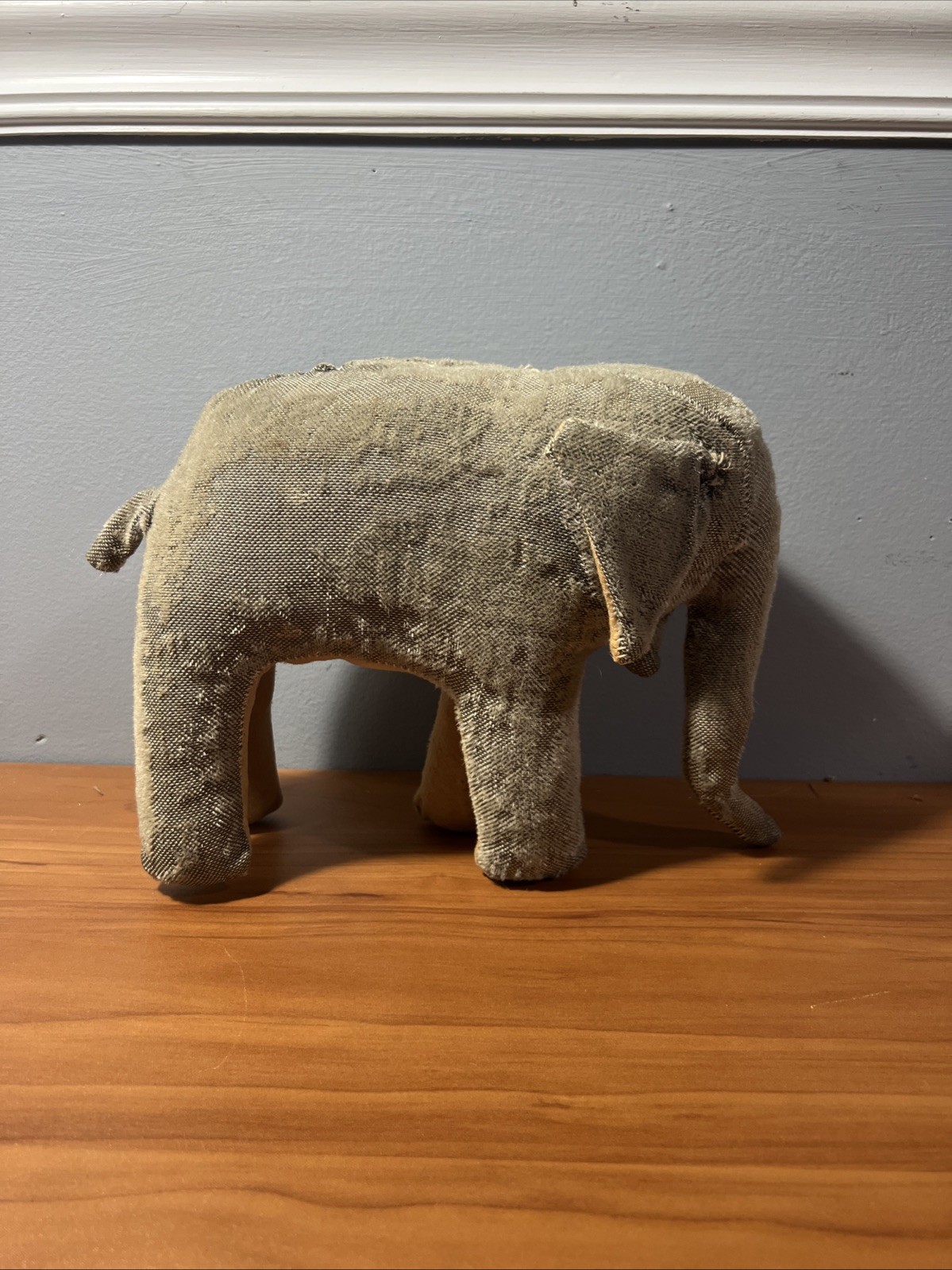 Antique Large Folk Art Stuffed Elephant Child Toy Plush