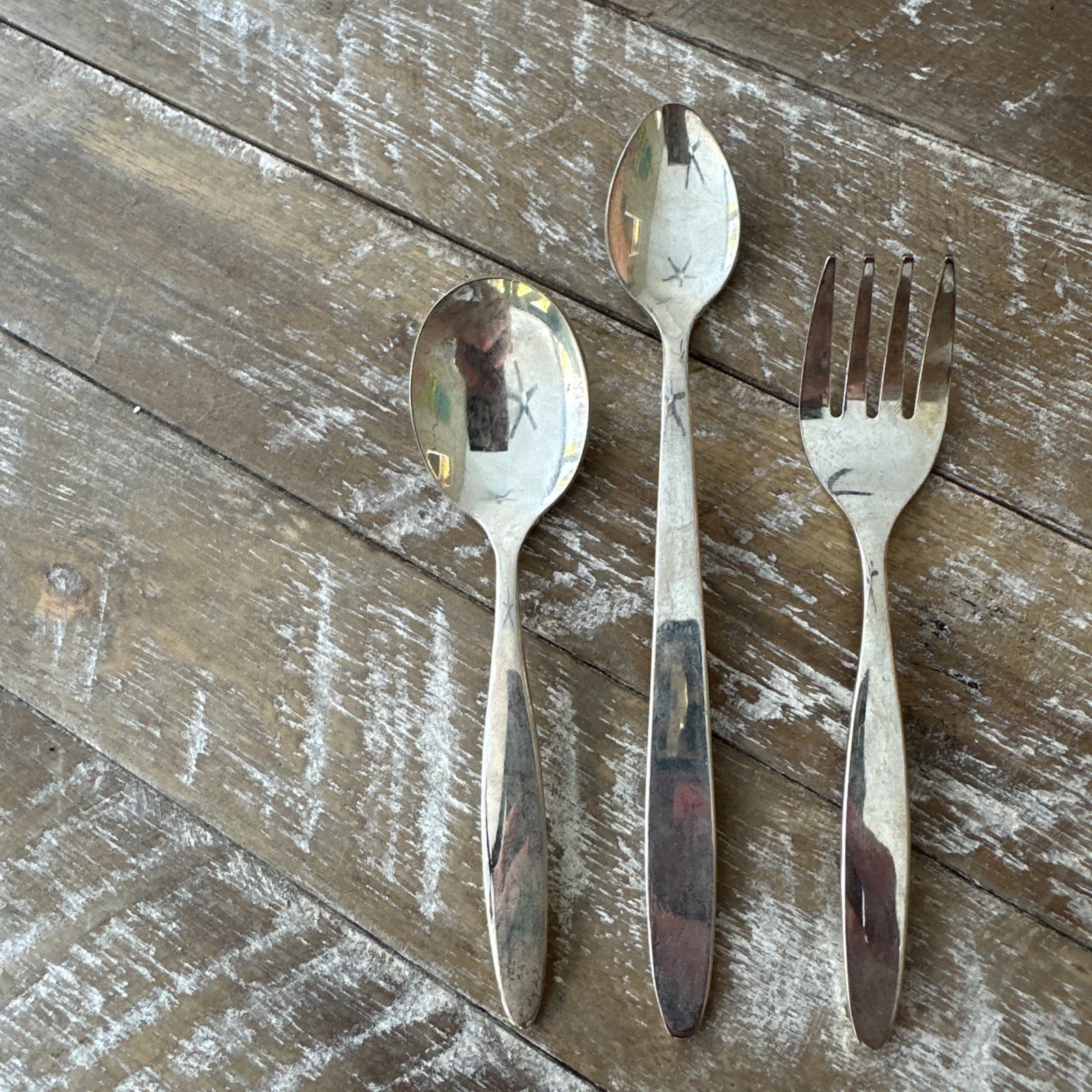 Vintage Silver-Plated Baby Spoon & Fork Set