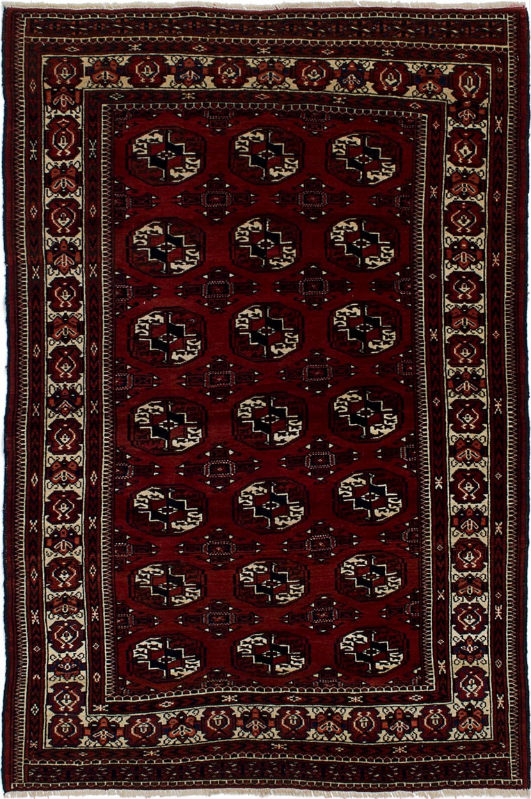 Traditional Vintage Hand-Knotted Area Rug 3’8″ x 5’7″ Oriental Wool Carpet