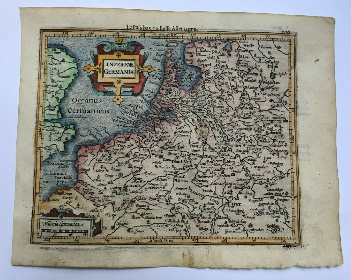 NETHERLANDS 1613 GERARD MERCATOR / JODOCUS HONDIUS ATLAS MINOR NICE ANTIQUE MAP