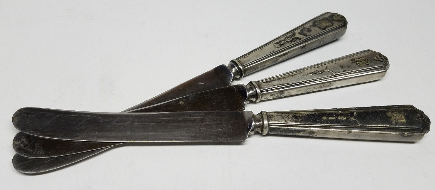 Gorham 1924 Silver Plate Vanity Fair 9 5/8” French Dinner Knife Lot of (3)