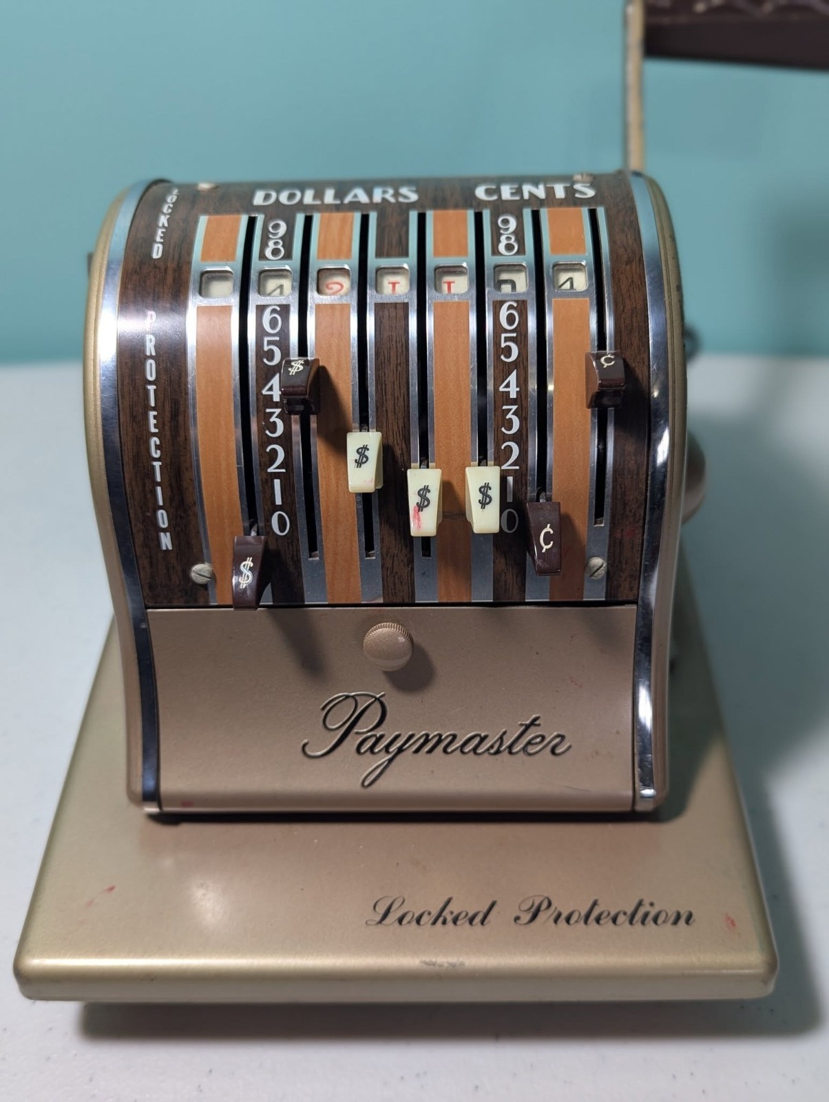 Paymaster Check Writer Machine Series S-1000 With Key Vintage