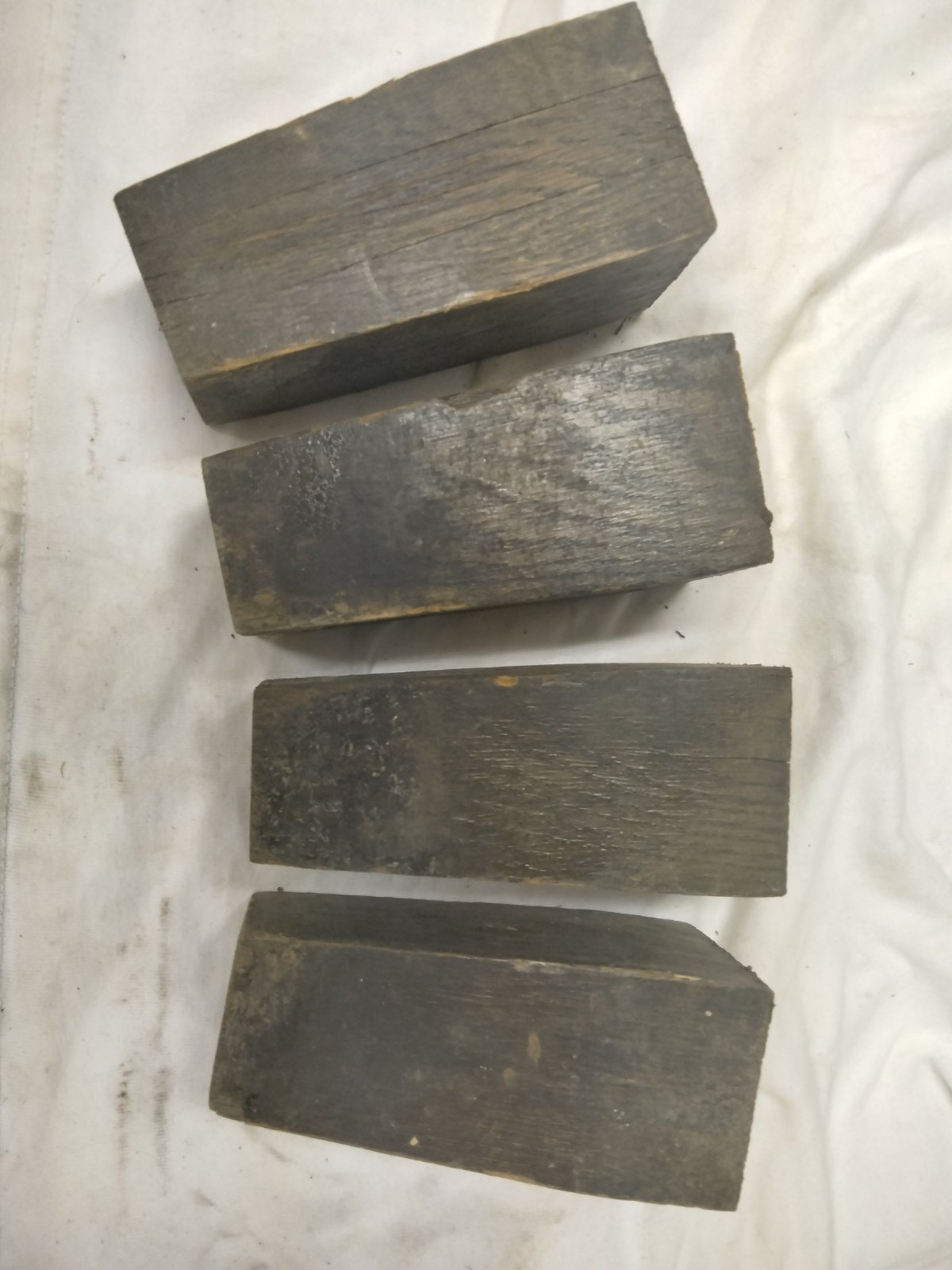 Qty 4 – Antique Lawyer Barrister Bookcase Base Feet – Oak – Parts