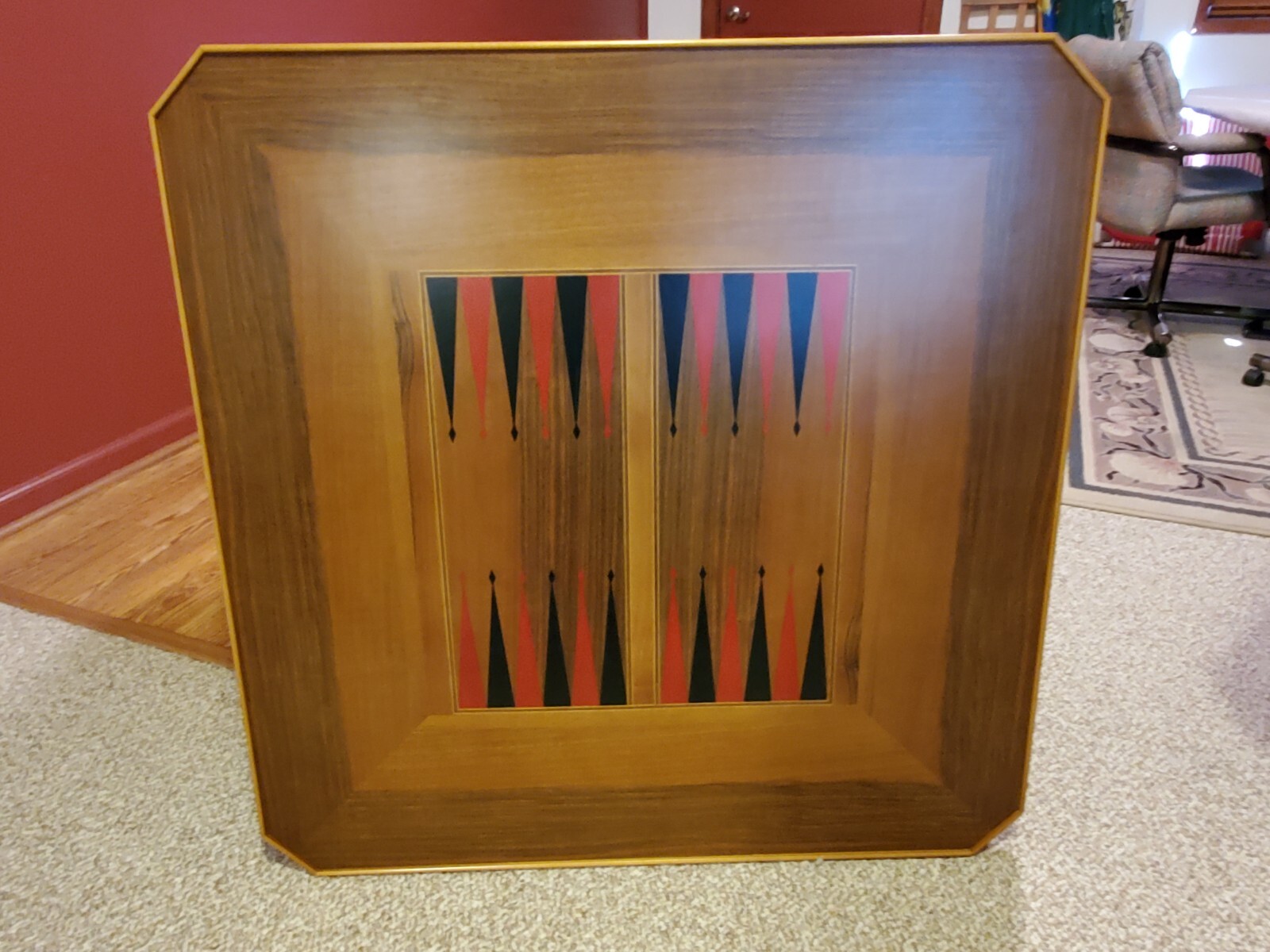 Expandable Wooden Inlay Game Table