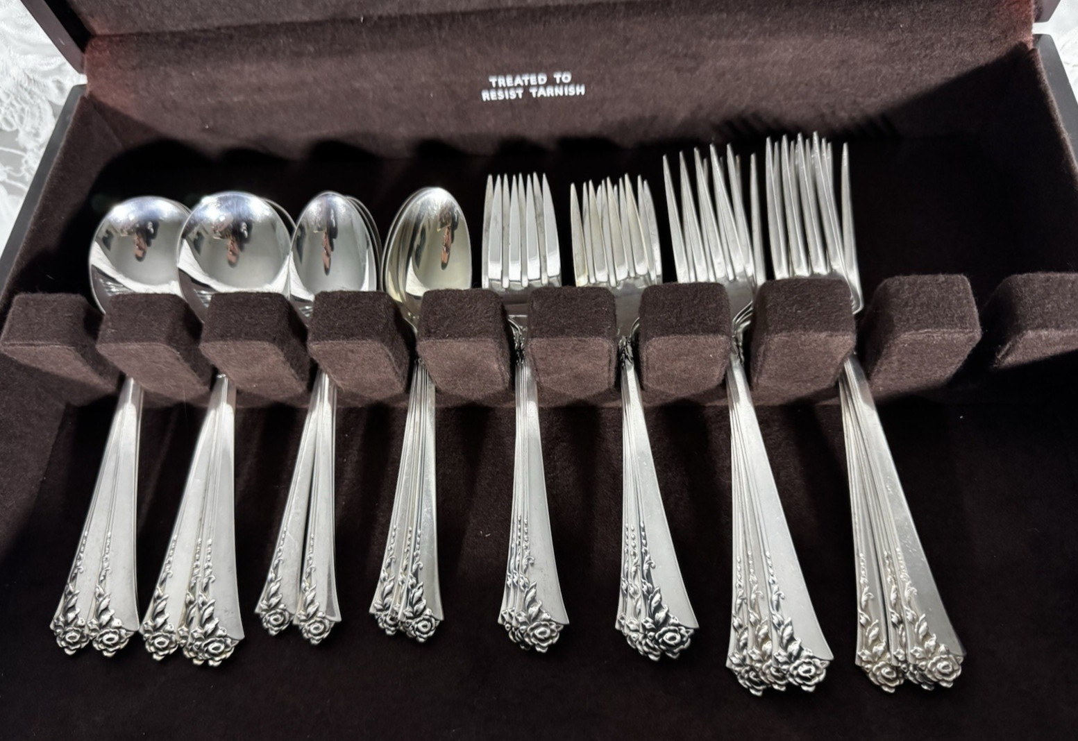 Oneida Damask Rose Sterling Silver Flatware Set Service for 6 – 30 Pieces