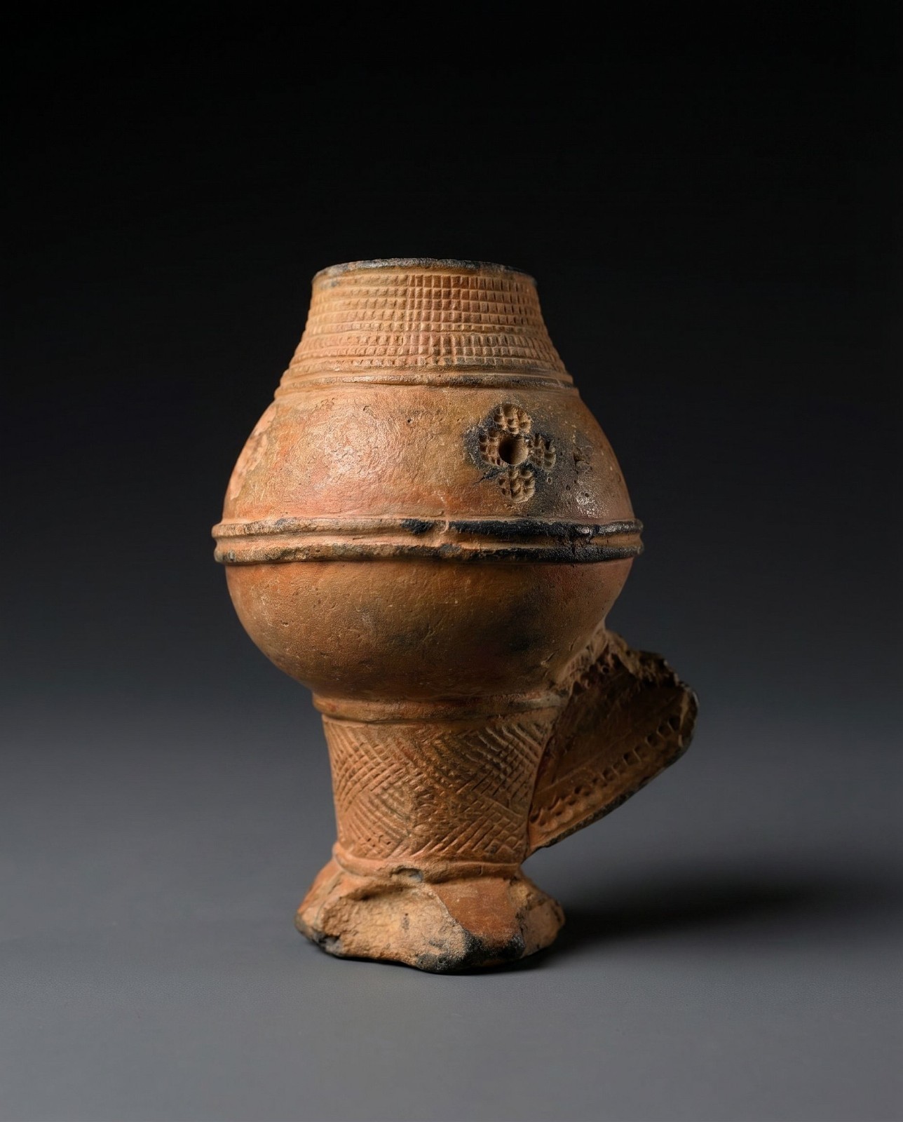 Ancient Terracotta Pipe Bowl from Niger Ex Dr Endicott Collection