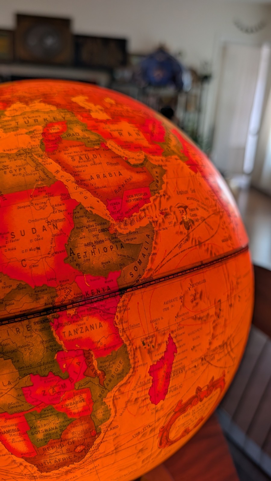 Vtg Scan Globe 80s Illuminated World Globe Reader’s Digest Antique Style Lamp