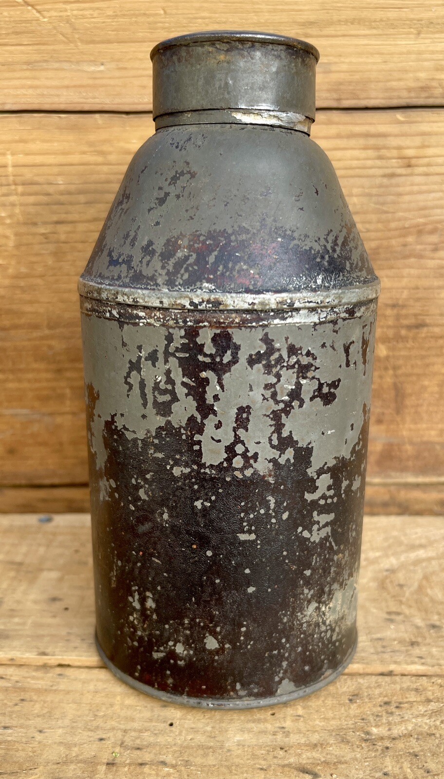 Antique Tin Tinware Storage Container 6.25 Inches Tall