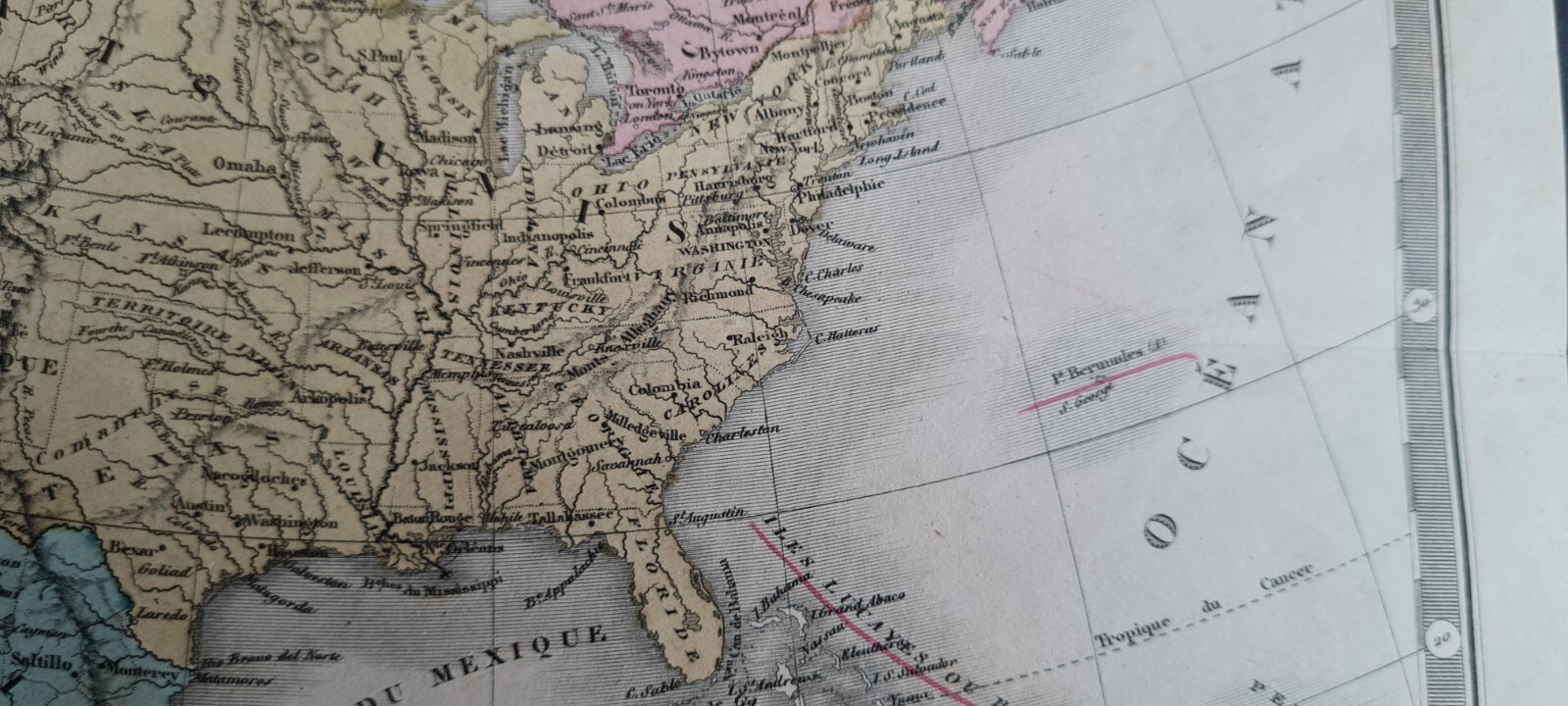 Antique (1862) French map – North America pre-Alaska purchase – Ansart