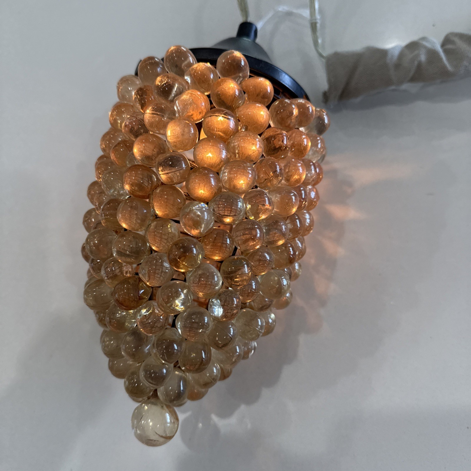 Vintage lucite swag lamp Clear Grape Cluster Hanging ceiling Light lamp retro