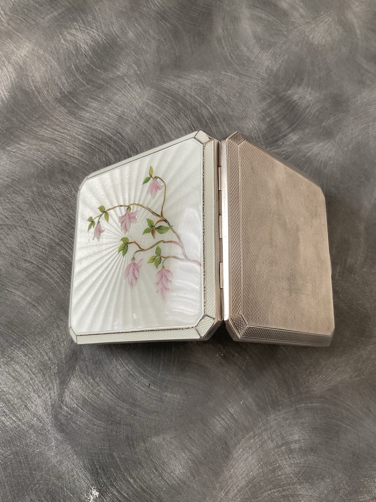 SUPERB SOLID SILVER ENAMEL CIGARETTE CASE TURNER & SIMPSON B’HAM 1935 130.5g