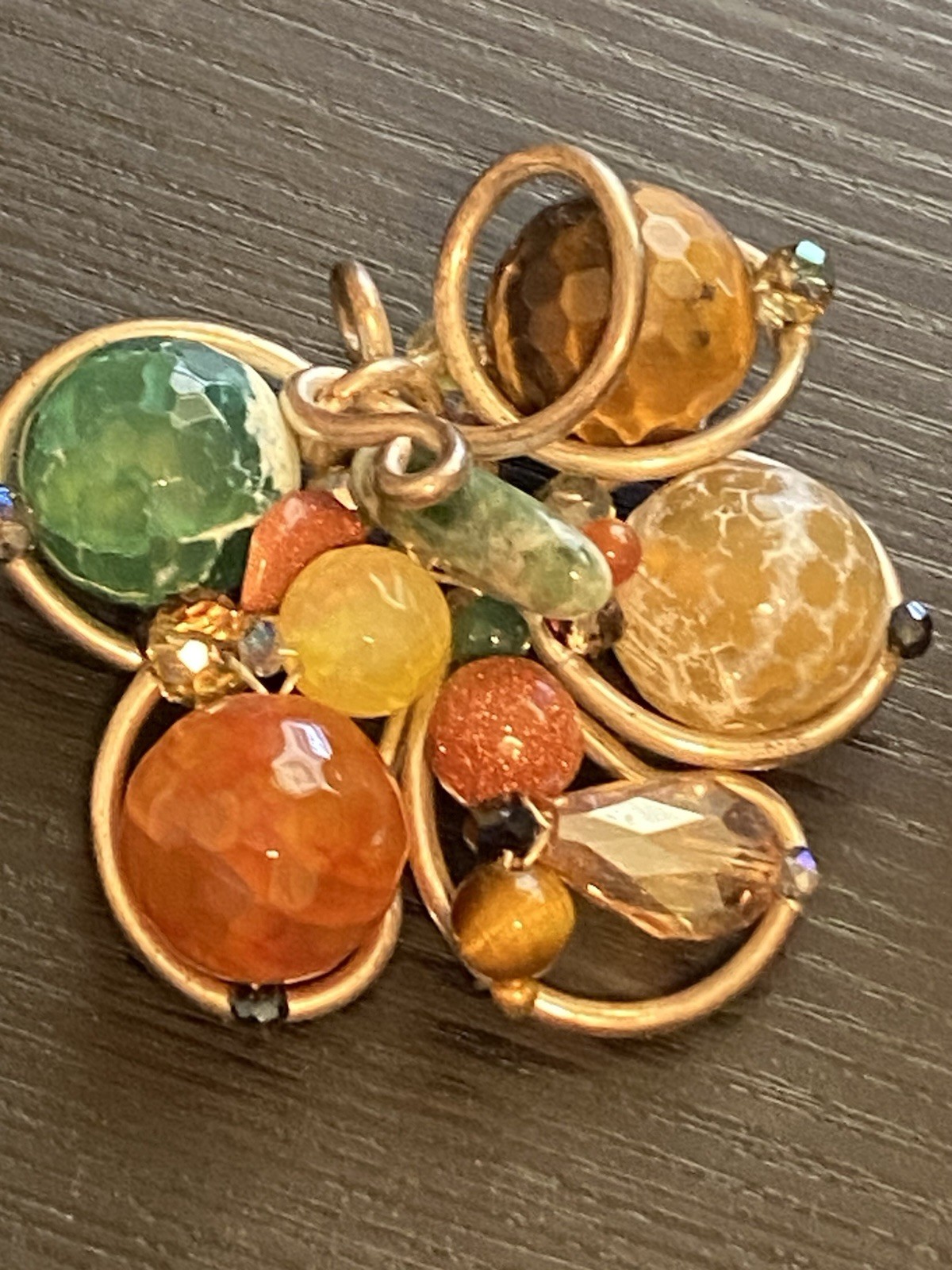 Artisan Sterling Silver .925 Gemstone Crystal Glass? Handmade Pendant Ring