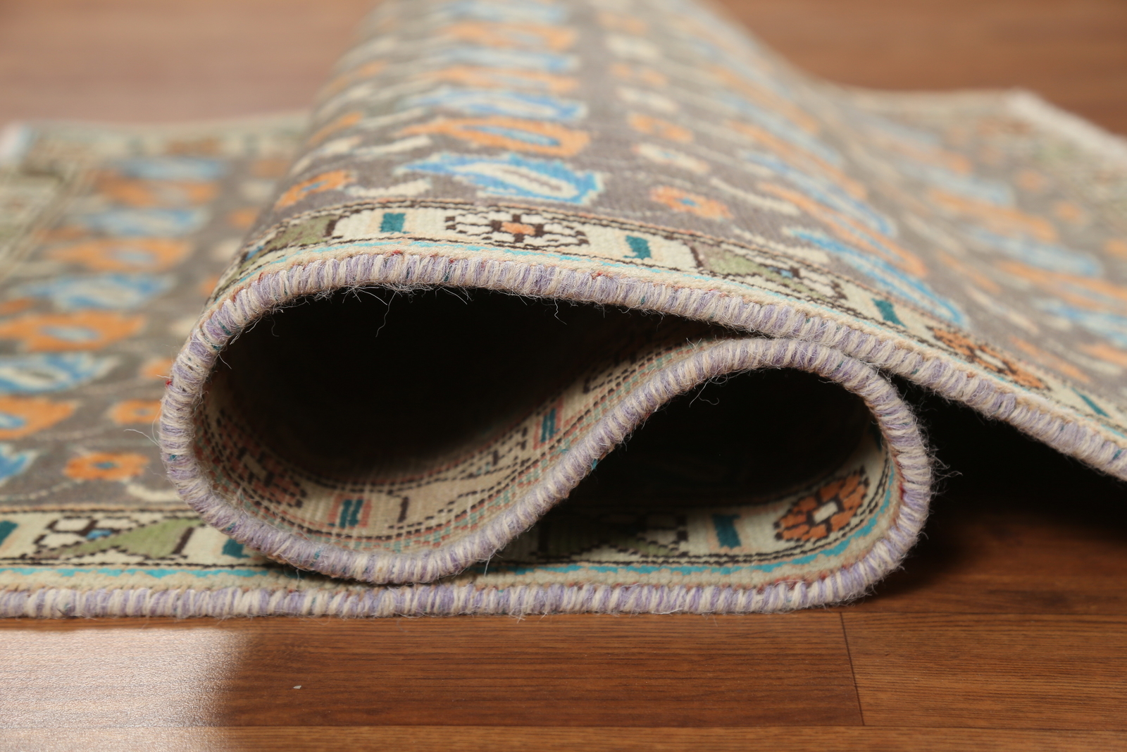 Vintage Gray Over-Dyed Wool Accent Rug Hand-made Traditional Carpet 3×5