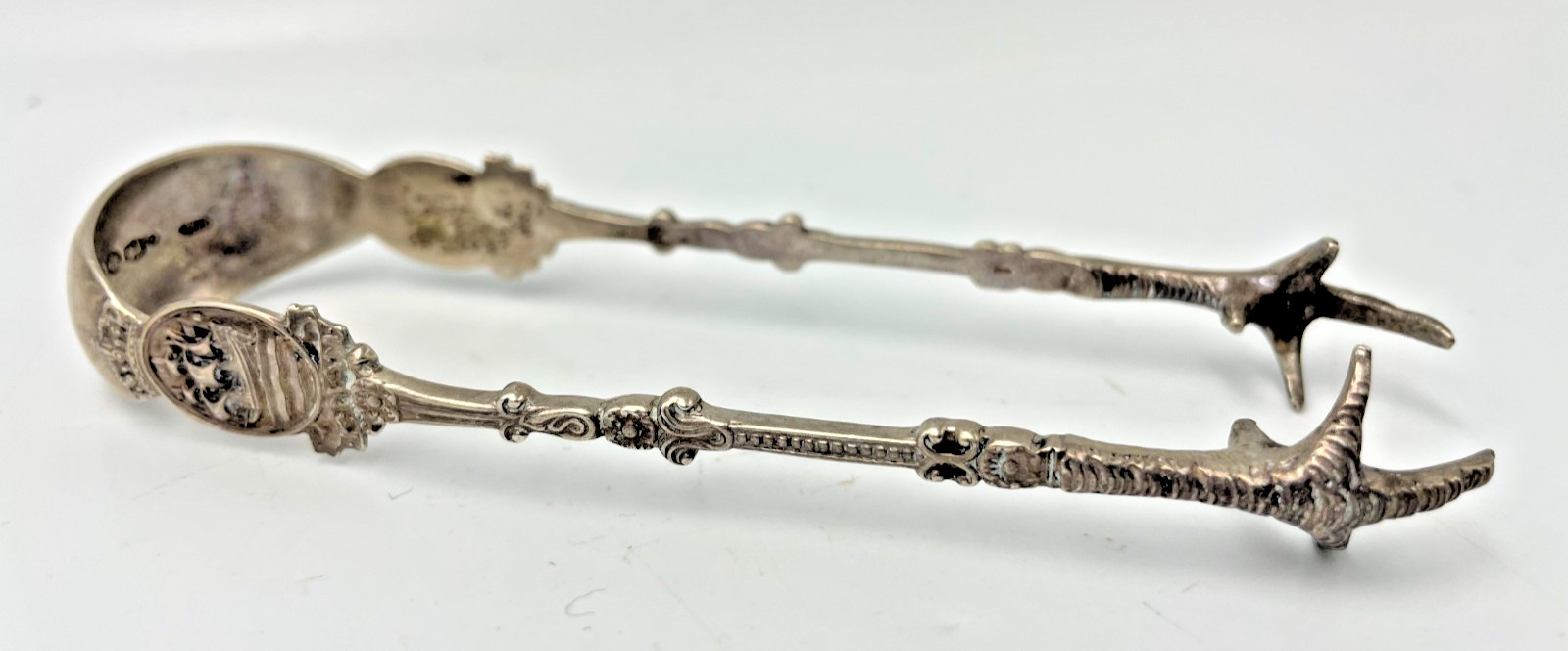 ANTIQUE 835 DUTCH SILVER SUGAR TONGS 26 gram LENGTH 12 CM