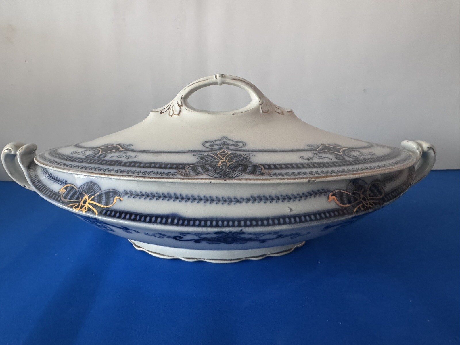 Antique W Adams & Co Rare Set of (2) 1892 Vegetable Bowls “Athens” Design