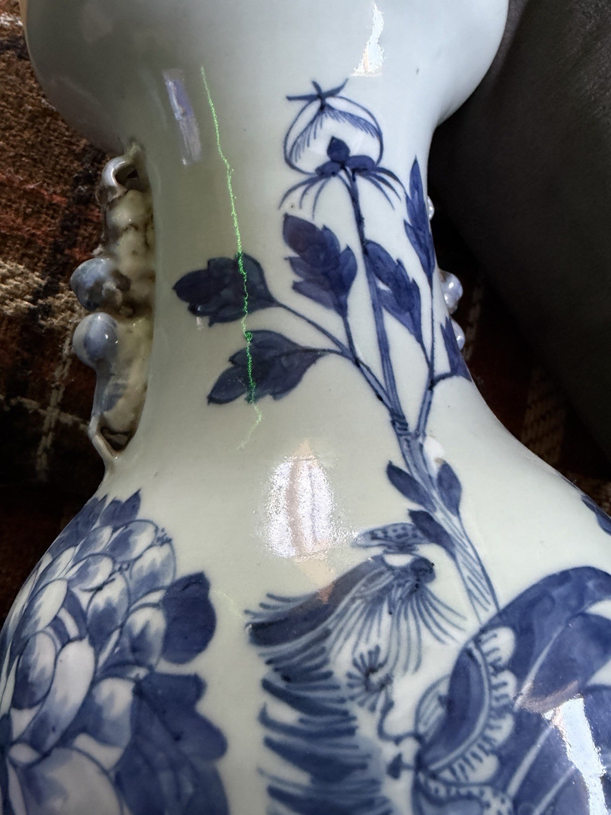 Antique Chinese Blue And White Vase