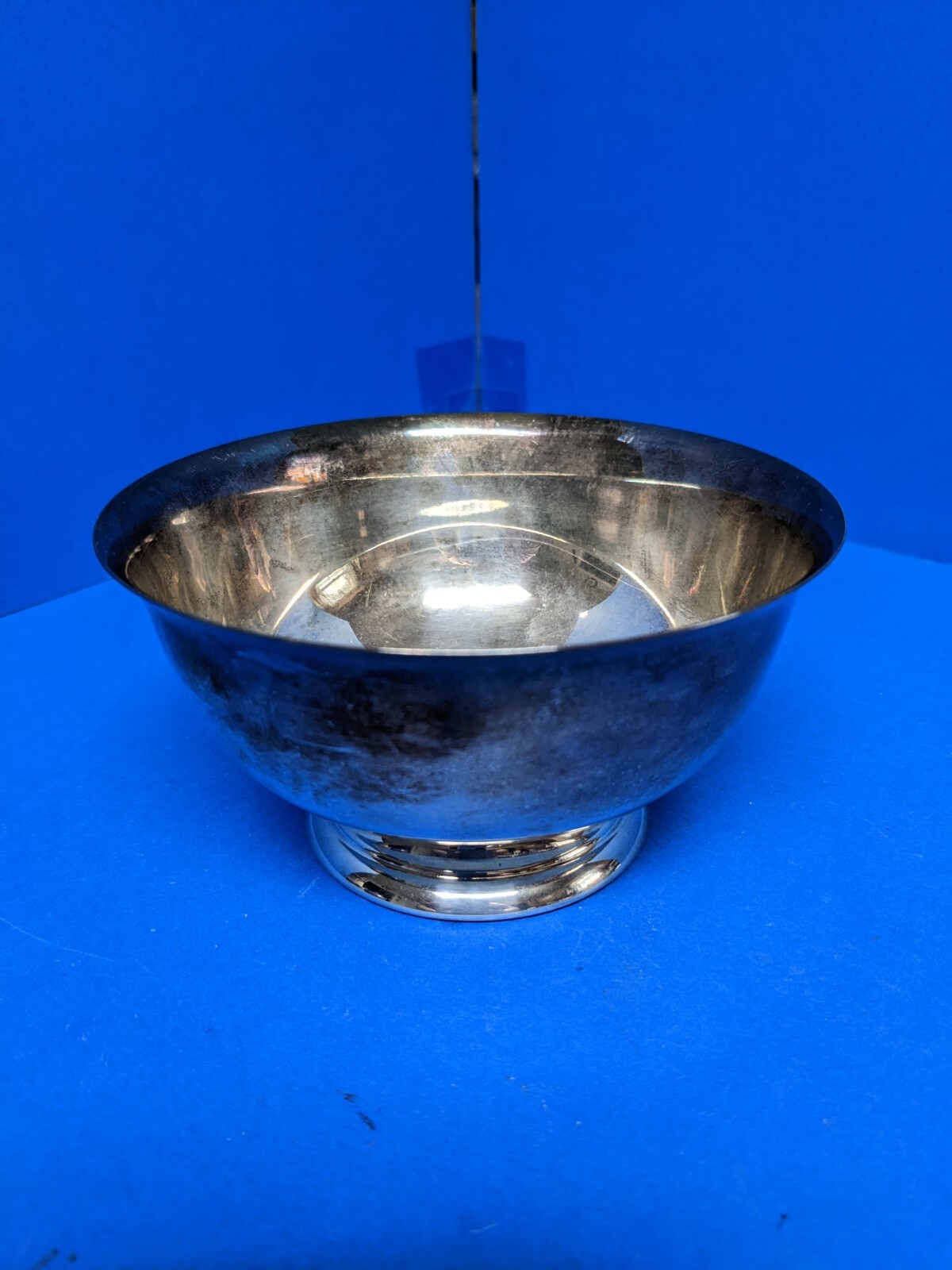 Silver plated solid footed dish/bowl ~ Pictorial marks Crown S Shield