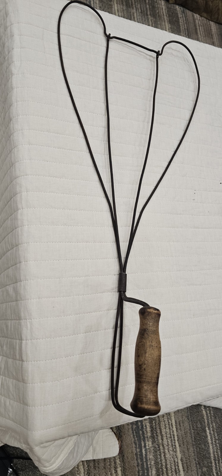 Antique Rug Beater 27″ Wood Handle, Primitive Decor