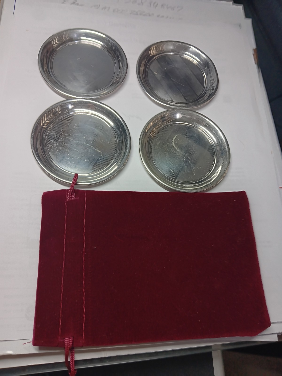 VINTAGE INTERNATIONAL STERLING NA11 3″ DISHES – SET OF 4 72 GRAMS TOTAL