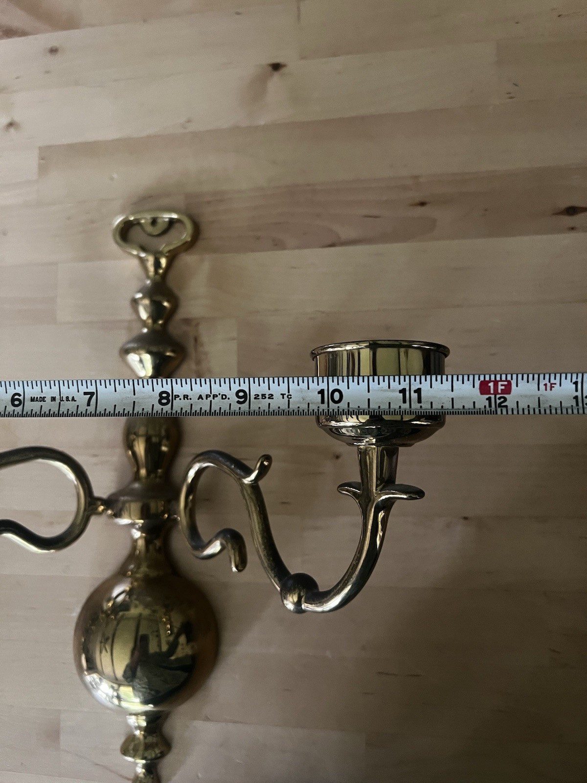 Baldwin Brass 2 Arm Large Ball Wall Sconce Pair Vintage Candelabra Colonial