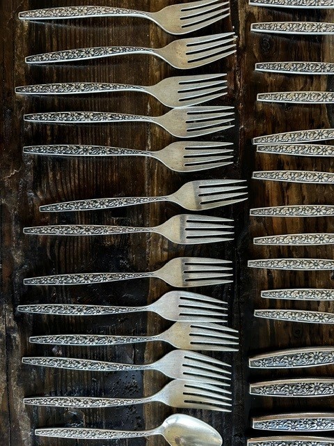 Towle Sterling Silver flatware, Meadow Song pattern, service for 12