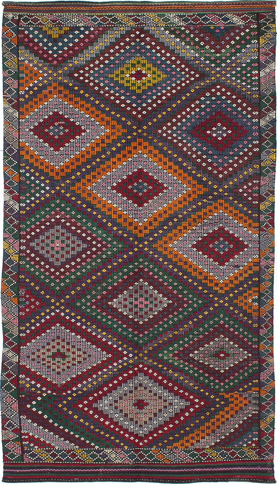 Vintage Hand Woven Area Rug 6’4″ x 11’2″ Traditional Wool Oriental Carpet