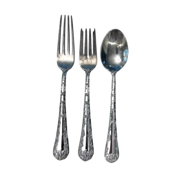 WM. Rogers & Son China Enchanted Rose International Silverplate 3 pieces