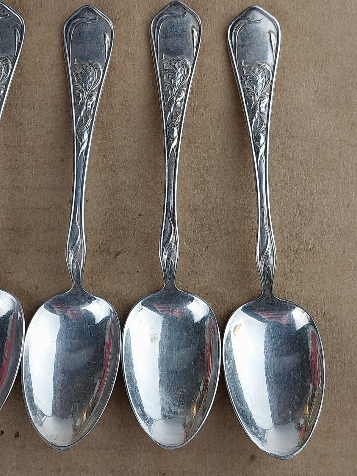 Iris E.H.H Smith Heavy Silverplate Silverware 6 Teaspoons Pat. 1902 Bridgeport