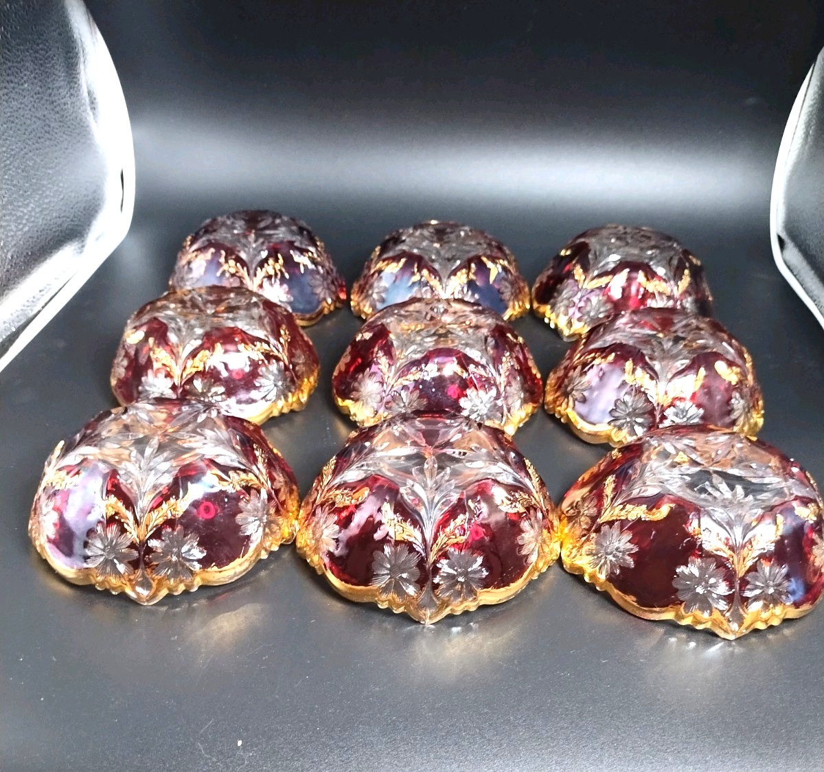 EAPG Ruby Stain “McKEE’S PURITAN” (10) Piece Berry Set