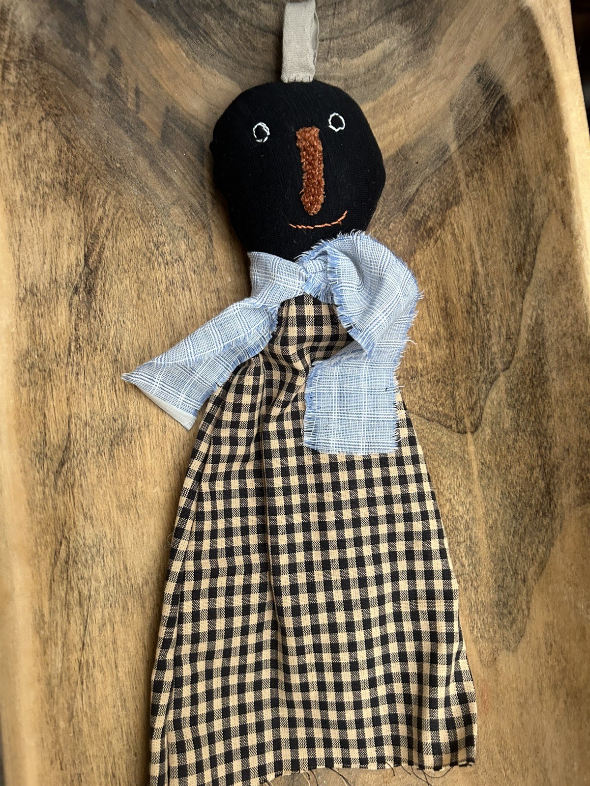 Primitive Stitchery Halloween Bitty Pumpkin Head Doll Autumn Fall Harvest