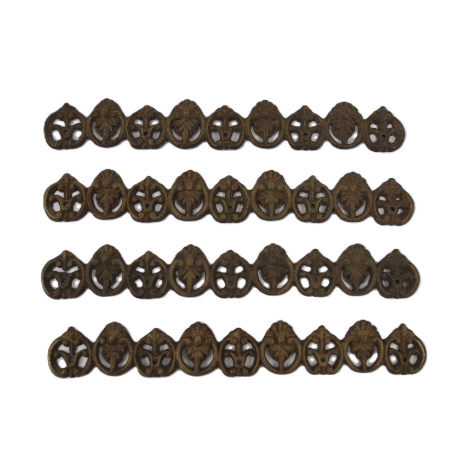 Vintage Cast Metal Decorative Trim Appliques Floral Furniture Ornate Salvage