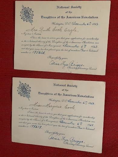 National Society Daughters of the American Revolution 1923 card
