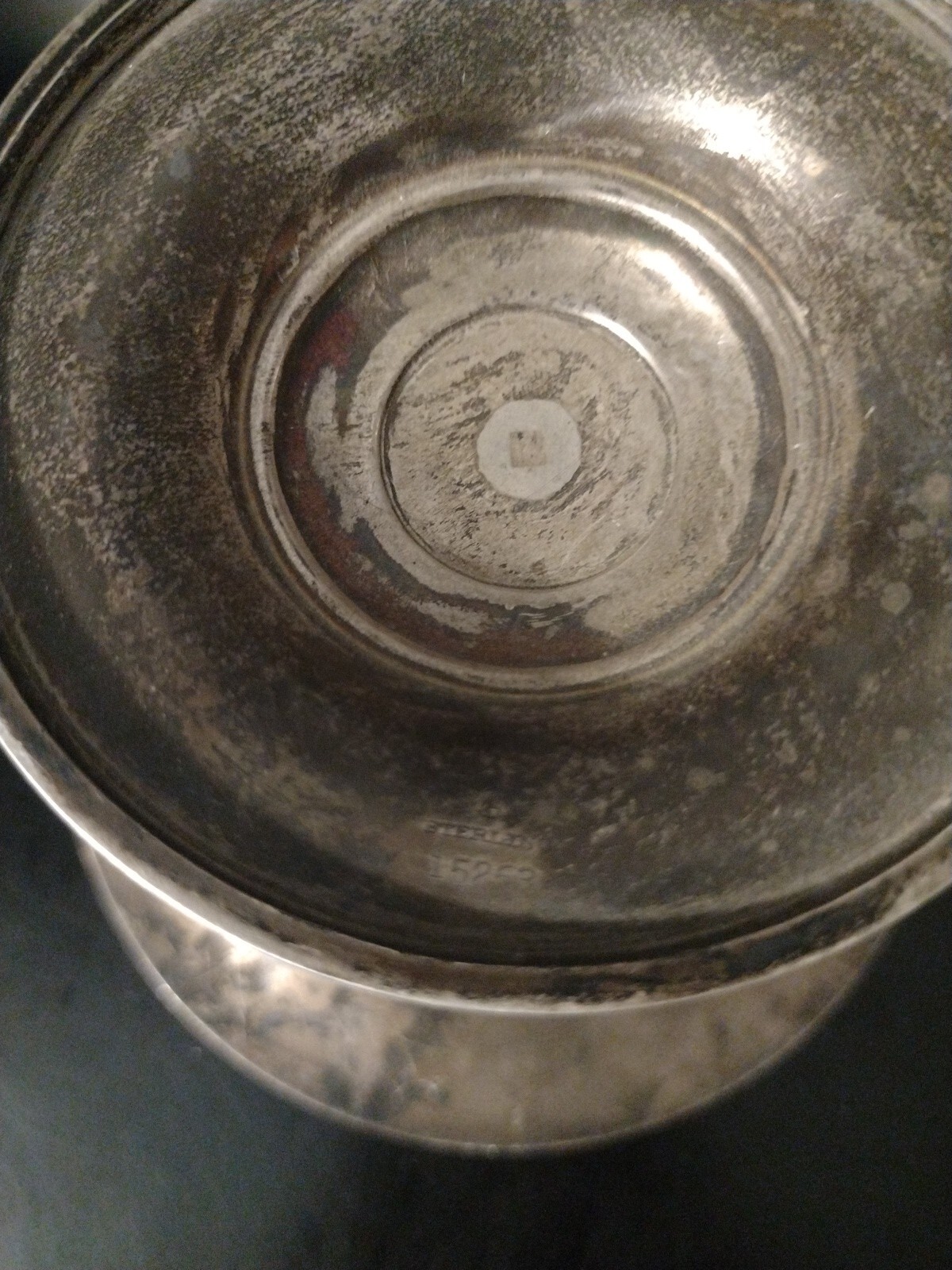 RARE Antique Unknown Mark Sterling Silver Candy Dish 7.75″ Diameter 15263 Aged
