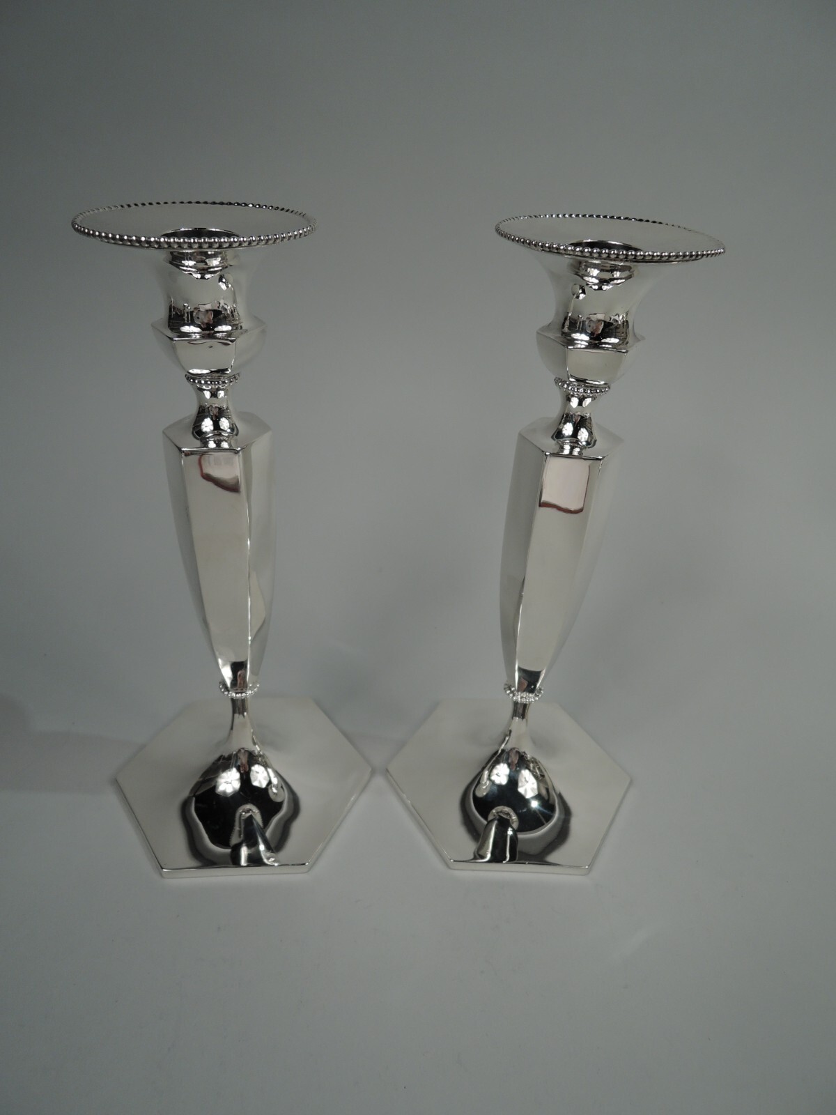Roger Williams Candlesticks 4520 Antique Georgian American Sterling Silver