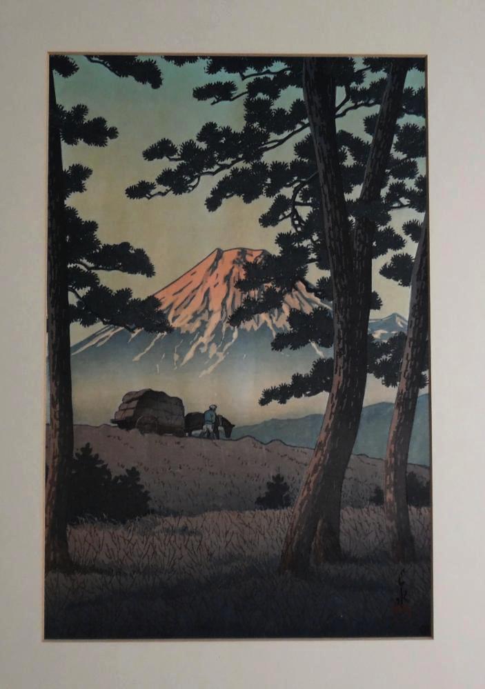 Kawase Hasui Mt Fuji Evening View From Tagonoura Framed Japanese Woodblock Print