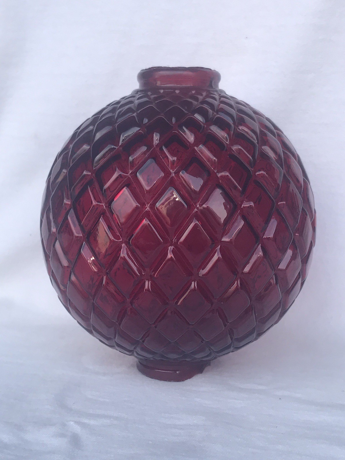 ⛈ RED QUILT ~ LIGHTNING ROD BALL ~ DISPLAY HOME PATIO FARM COUNTRY COLLECTION