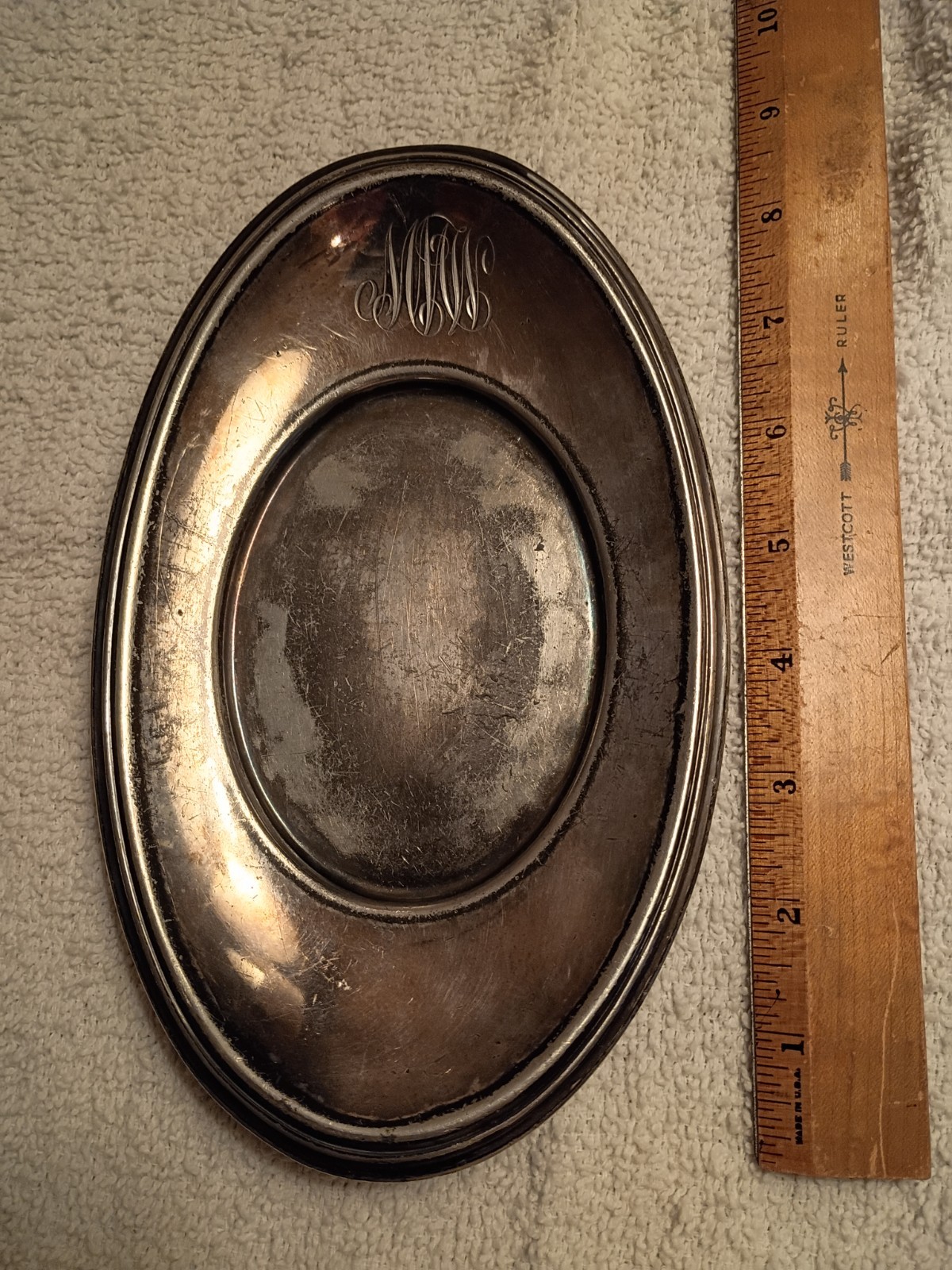 Vintage Reed & Barton Silver-Plated Serving Platter Plate Dish 8″ Brass 72