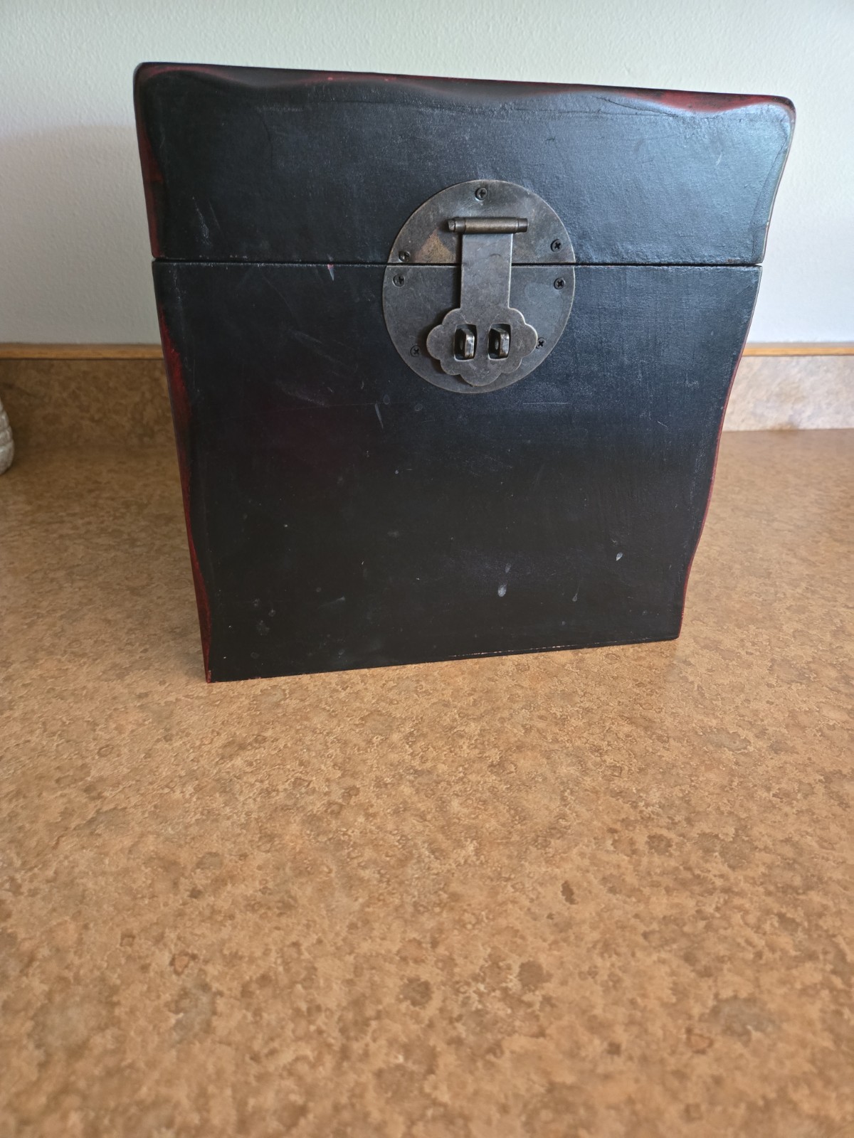 Wooden Chests With Metal Closures Black With Dark Accents Felt Inside Burnthru