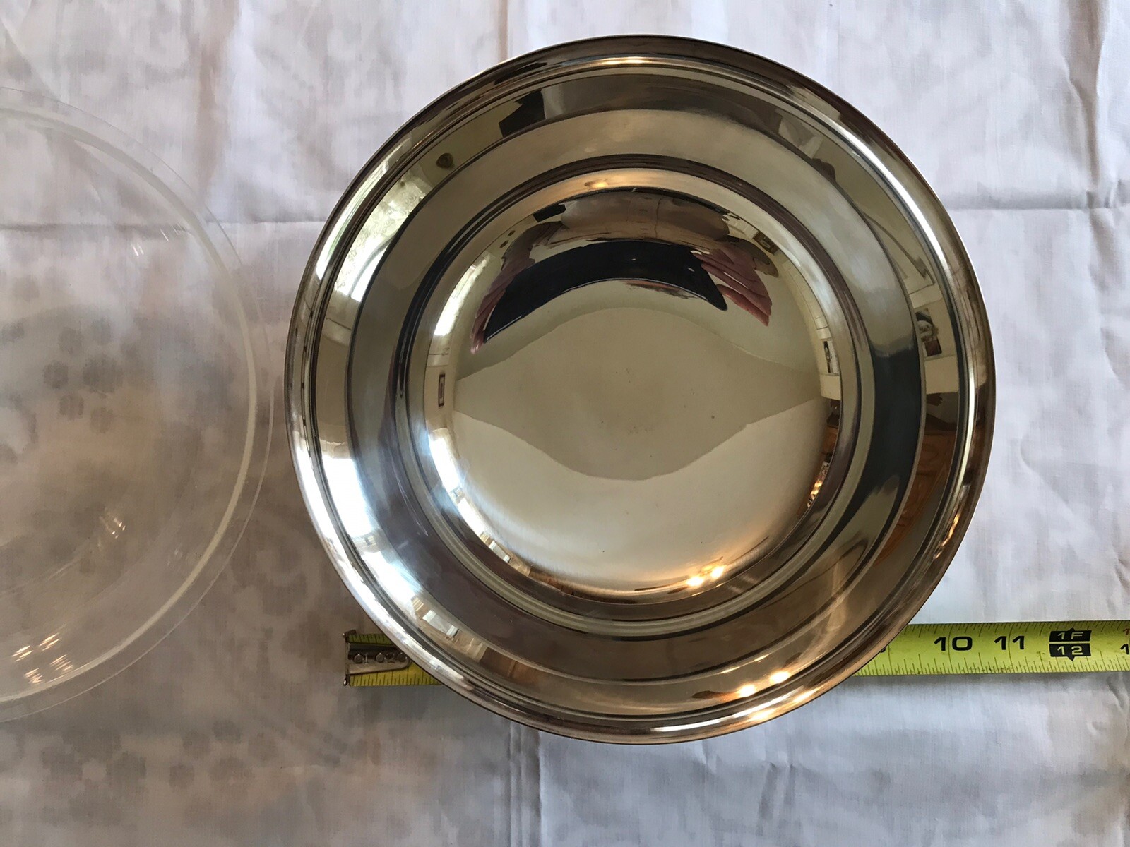Vintage Gorham Silver plated Bowl W/Blue Glass Bowl Insert 9” Dia, 4.3”H