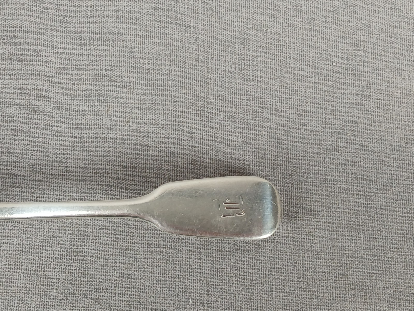 Josiah Williams & Co Exeter Monogrammed Sterling Silver Salt Spoon C. 1856
