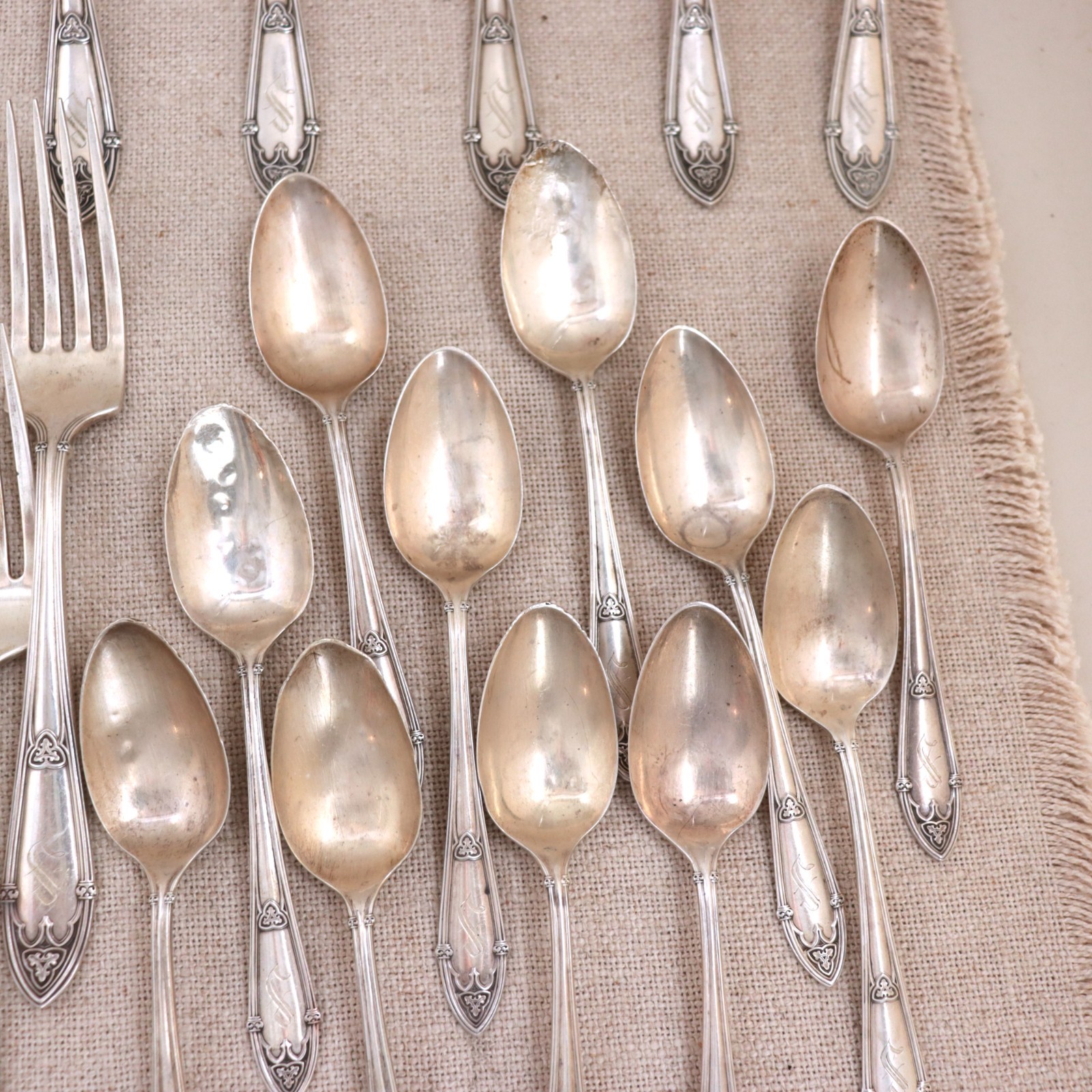 Wallace Sterling Silver Flatware Set 67p Rheims 3026g Vtg Estate Lot Scrap Mono