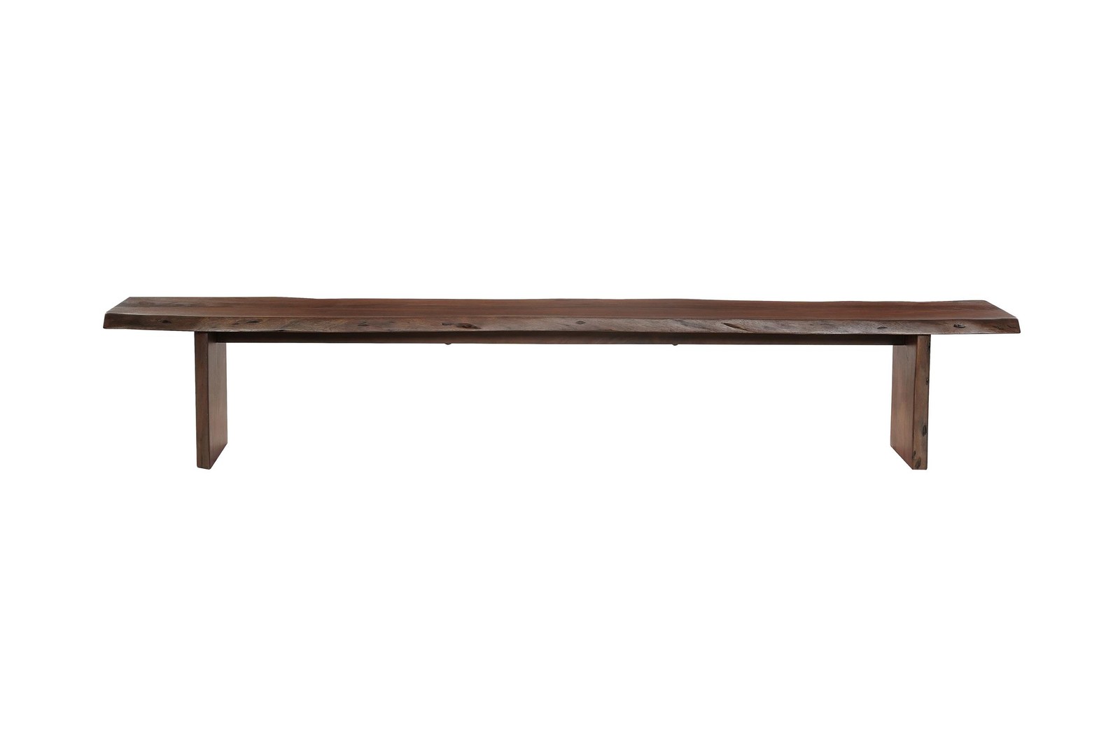 Belmont Live Edge Solid Wood Rectangular Dining Bench in Brown