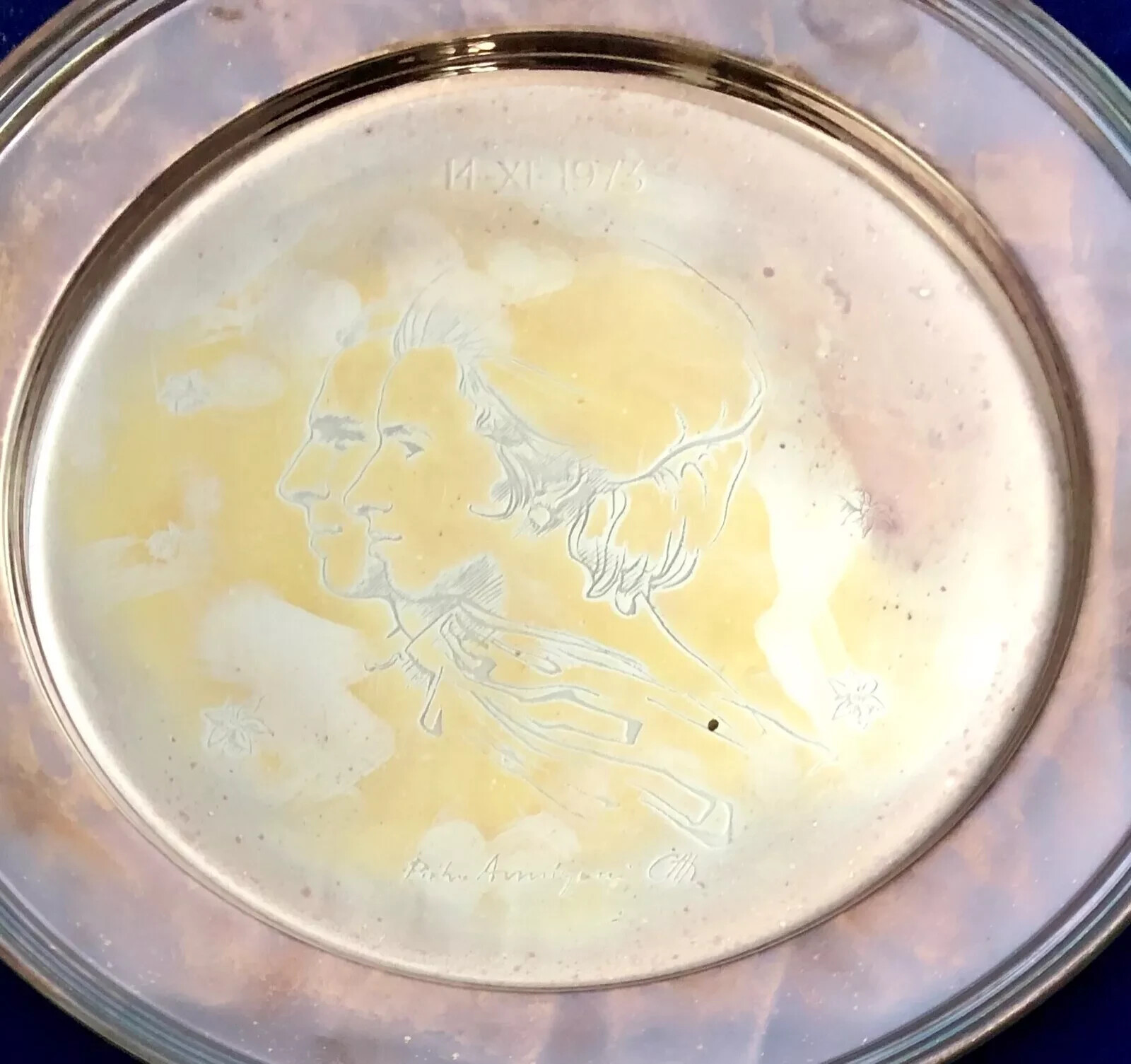 Solid Silver Royal Wedding Princess Anne Tray Ltd Edit PIETRO ANNIGONI 1973 365g
